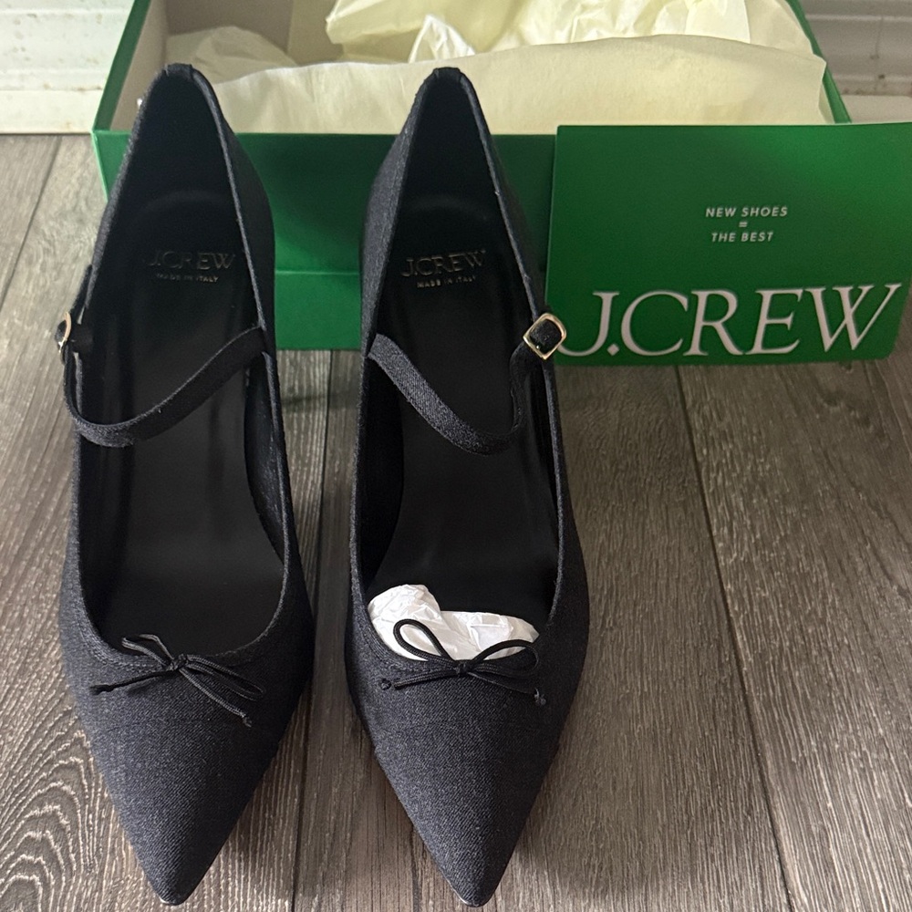 J. Crew Black Mary Jane Heels